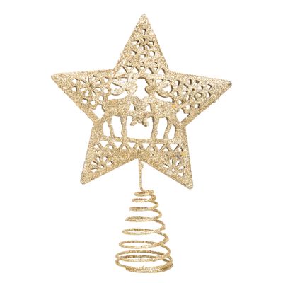 ESTRELLA NAVIDAD DORADA 12X17CM