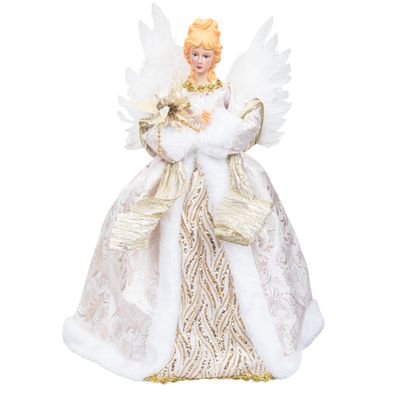 FIGURA ÁNGEL NAVIDAD BLANCO/DORADO 40CM