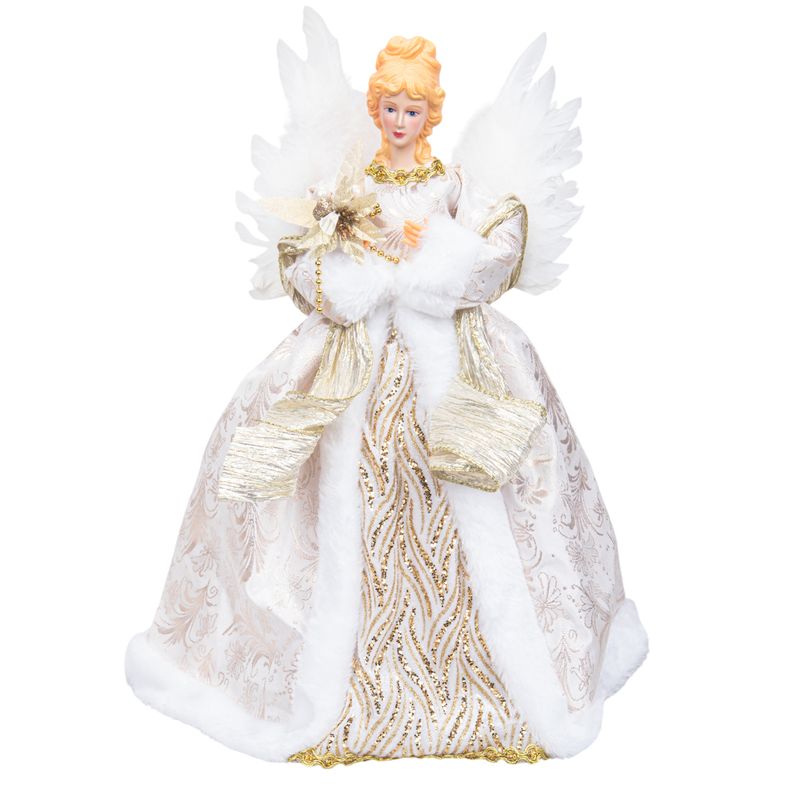 FIGURA ÁNGEL NAVIDAD BLANCO/DORADO 40CM