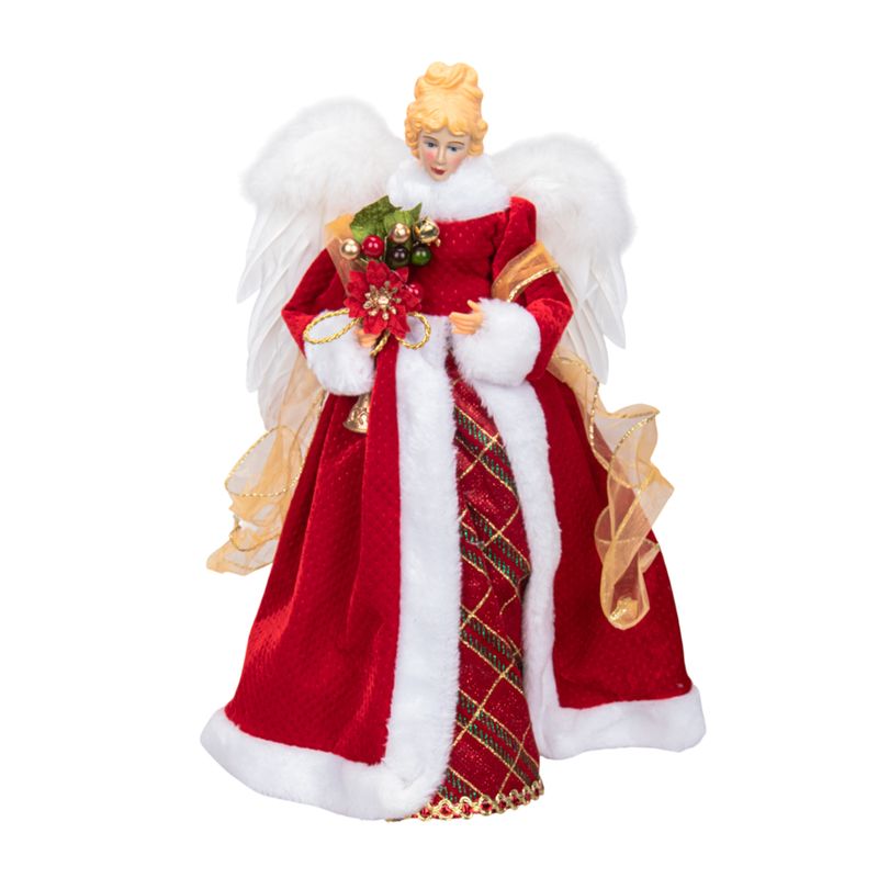 FIGURA ÁNGEL NAVIDAD ROJO/BLANCO 40CM