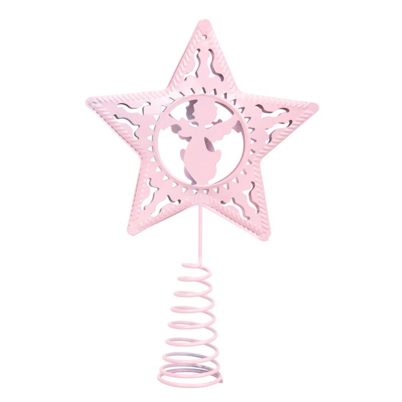 ESTRELLA NAVIDAD ROSA CON BRILLO 9X14CM