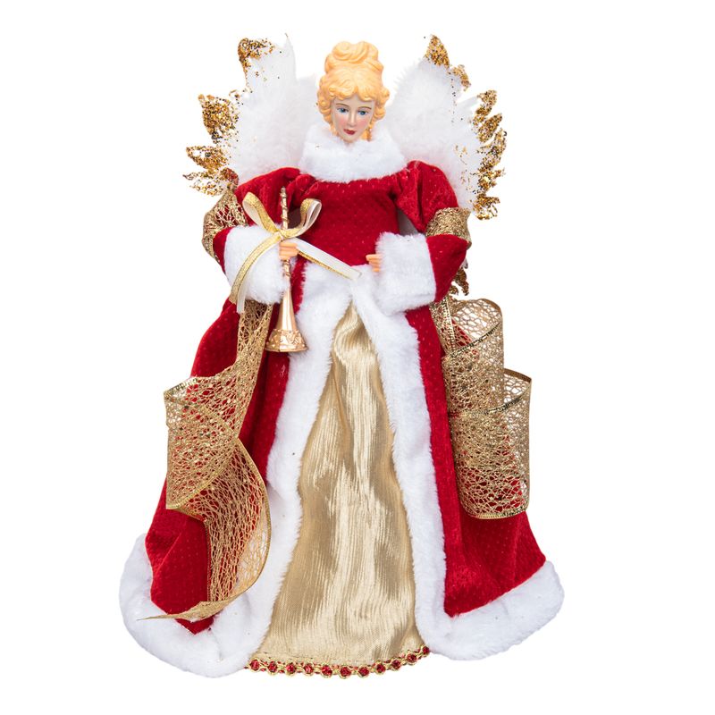 FIGURA ÁNGEL NAVIDAD ROJO/BCO/DORADO 40CM