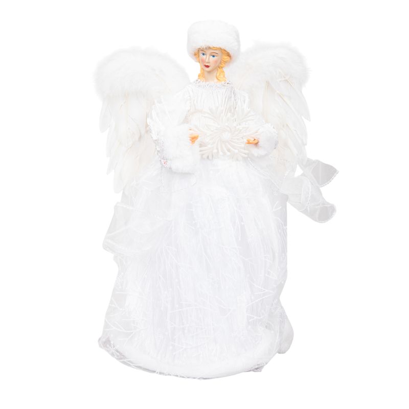 FIGURA ÁNGEL NAVIDAD BLANCO C/ESTRELLA 40CM