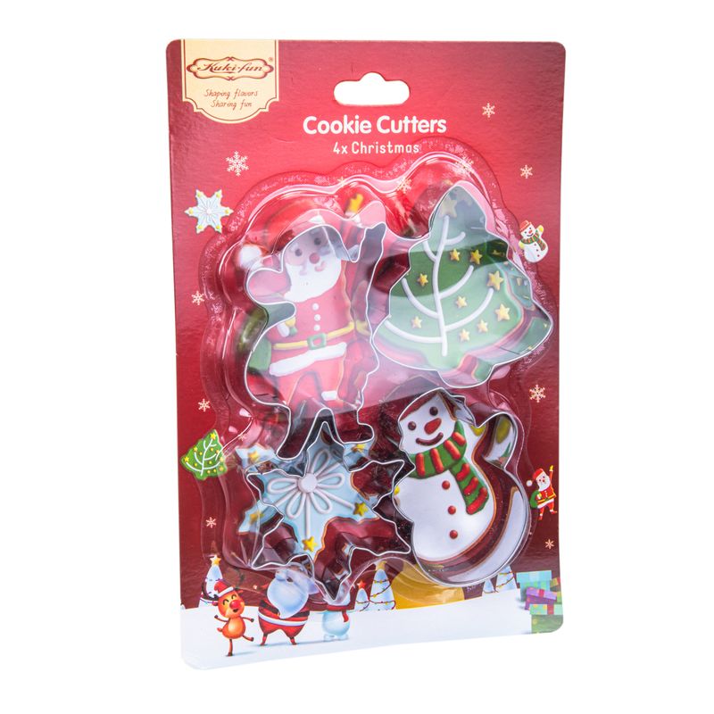 KIT 4 CORTADORES DE MASA DE LATÓN - MOLDES NAVIDAD