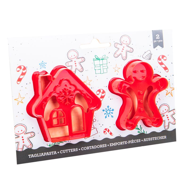 KIT 2 CORTADORES MASA PLÁSTICO NAVIDAD