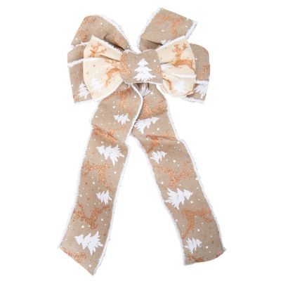 MOÑO NAVIDAD TELA CREMA/BEIGE 20X40CM