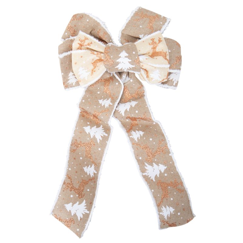 MOÑO NAVIDAD TELA CREMA/BEIGE 20X40CM