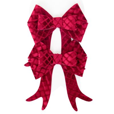 MOÑOS NAVIDAD TELA ROJA 13X18CM (2U)