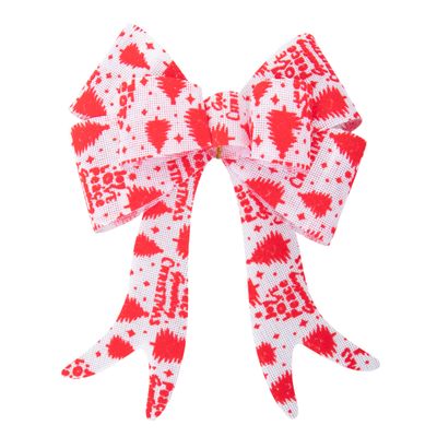 MOÑO NAVIDAD BLANCO CON ROJO 16X18CM