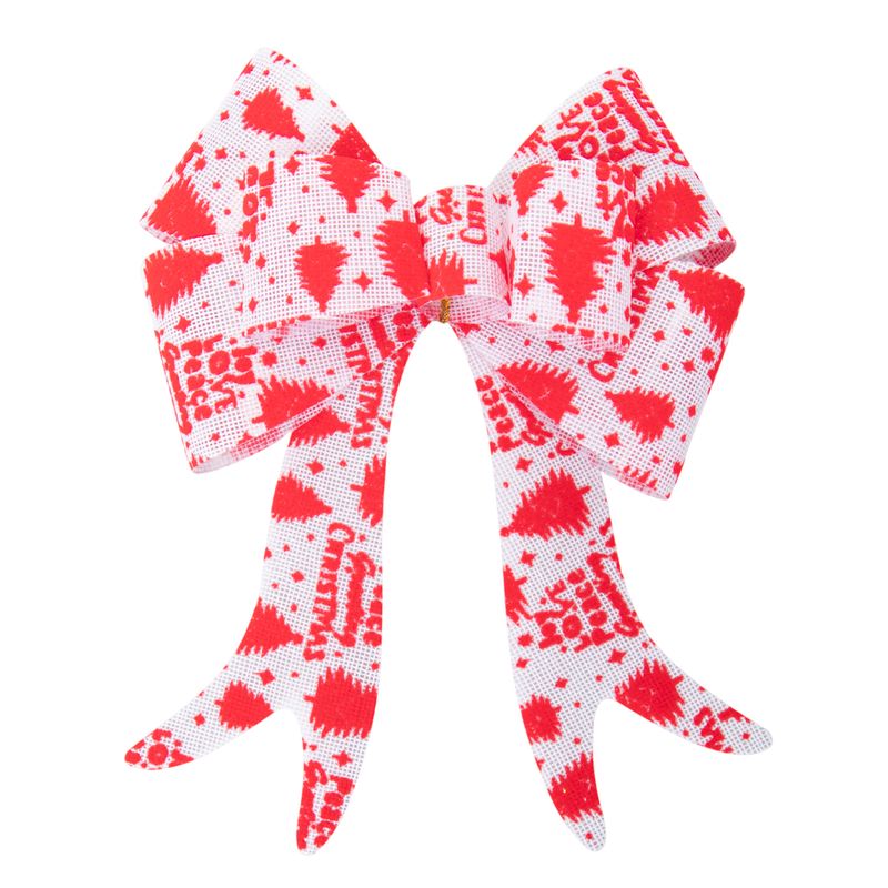 MOÑO NAVIDAD BLANCO CON ROJO 16X18CM