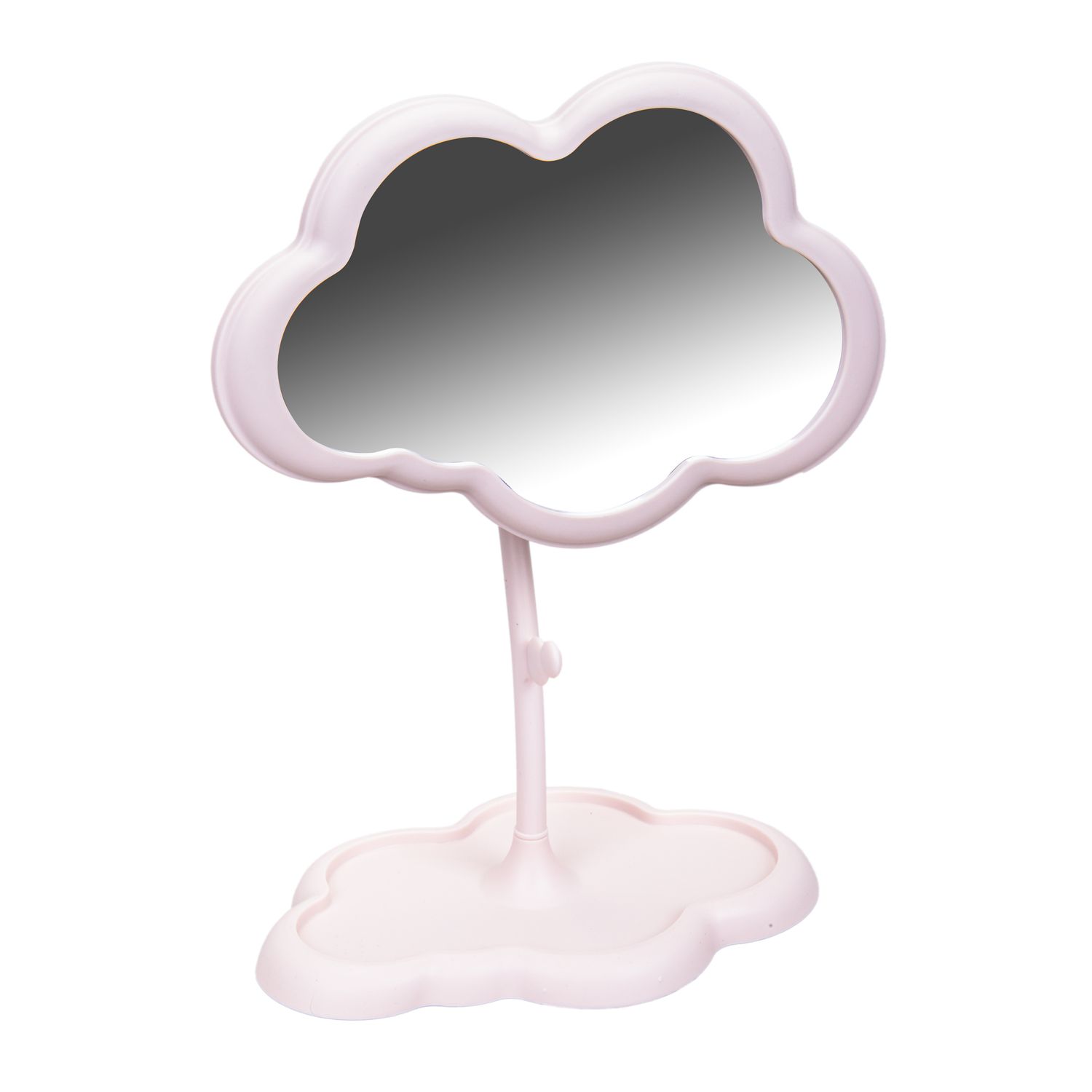 ESPEJO MAQUILLAJE NUBE AJUSTABLE C/BASE ROSA CLARO
