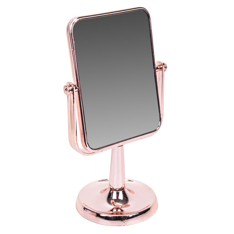 ESPEJO TOCADOR RECTANGULAR DOBLE CARA 5X-1X ROSÉ CROMO