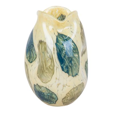 FLORERO DE BORDE ONDULADO - VIDRIO SOPLADO