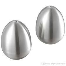 SALERO PIMENTERO INOX FORMA HUEVO 2 P