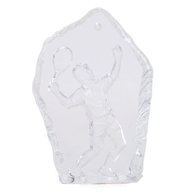 ESTATUILLA DE VIDRIO TENISTA