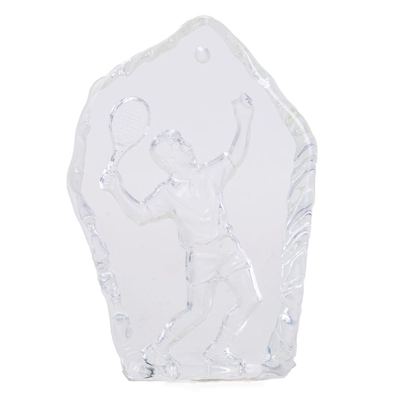 ESTATUILLA DE VIDRIO TENISTA