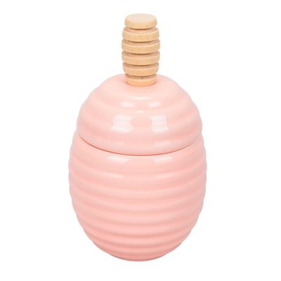 PORTA MIEL DE PORCELANA - SALMON