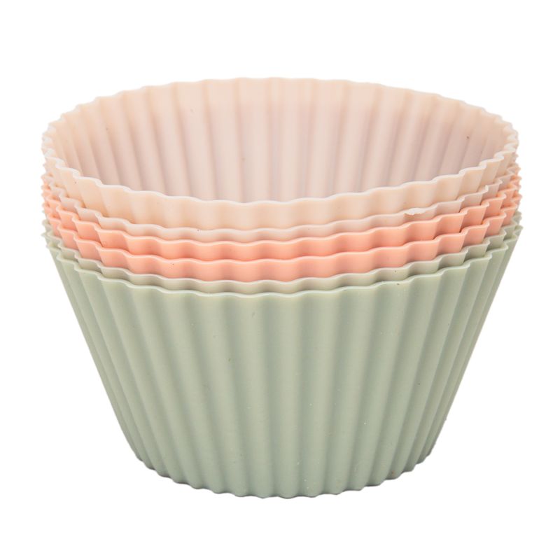 MOLDE DE SILICONA PARA CUPCAKES  6 PZS