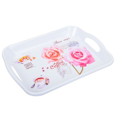 BANDEJA DESAYUNO MELAMINA 30,5CM ROSAS