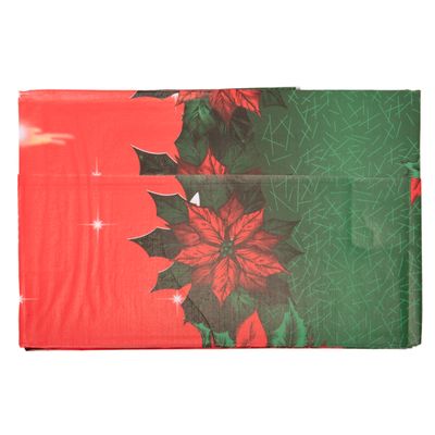 MANTEL MESA NAVIDEÑO 137X250CM ROJO - VERDE