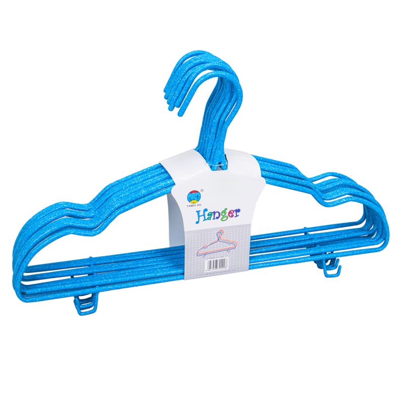PACK 10 PERCHAS ROPA AZULES PLÁSTICO 43X23CM