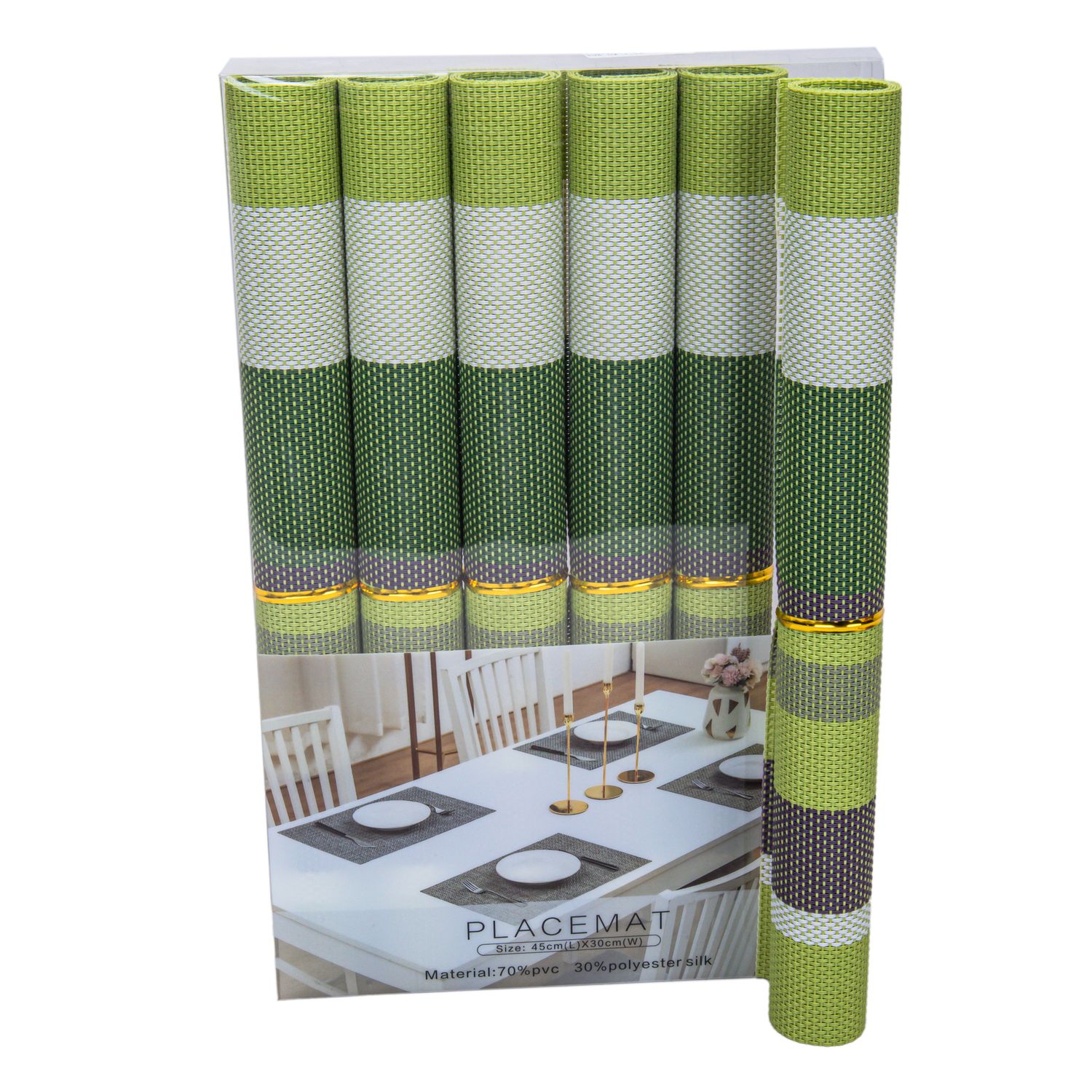 SET 6 INDIVIDUALES DE MESA, MEZCLA 3 COLORES
