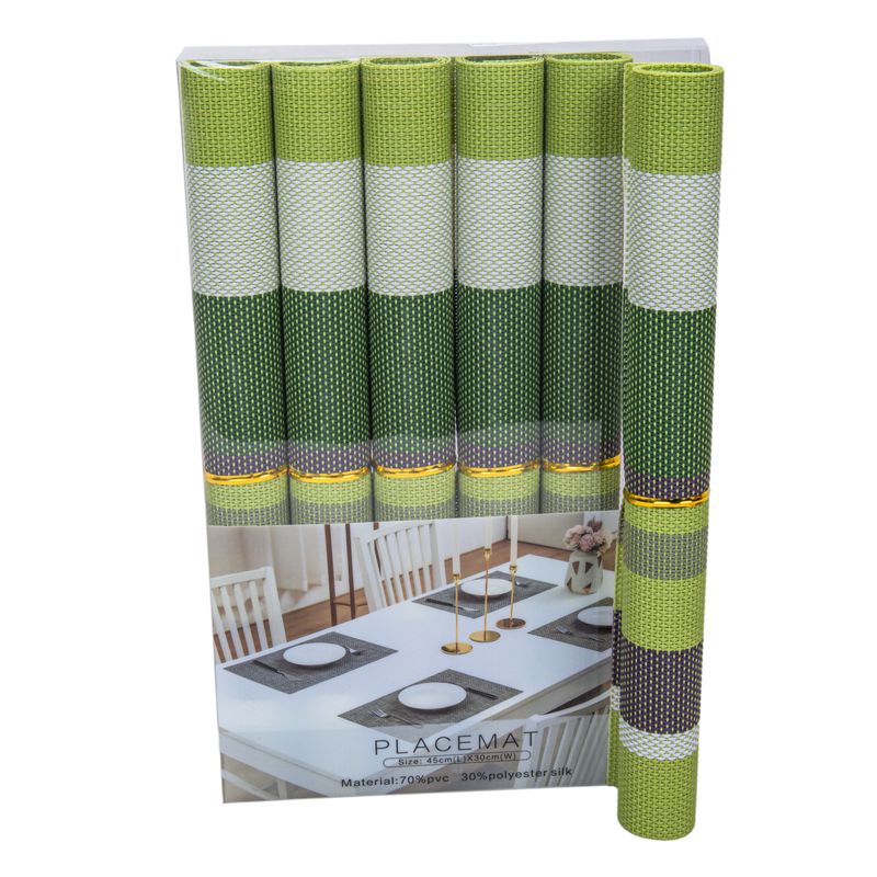 SET 6 INDIVIDUALES DE MESA, MEZCLA 3 COLORES