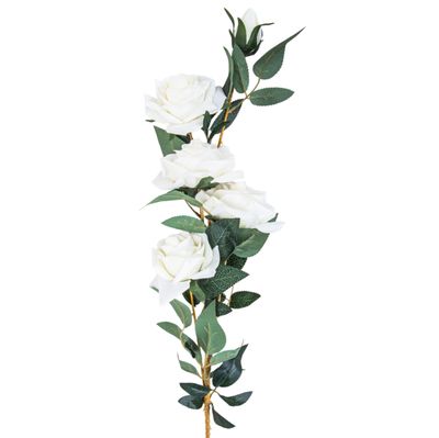 ROSA ARTIFICIAL BLANCA DECORATIVA