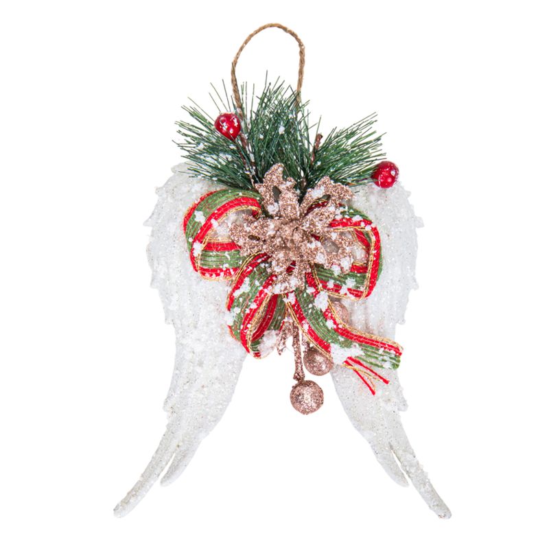 ADORNO ALAS BLANCAS NAVIDAD 13×17 CM