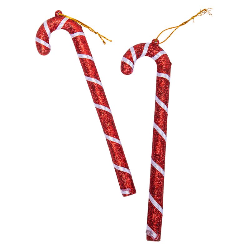 ADORNO BASTÓN NAVIDAD ROJO/PLATA (2U) 17.5×4.5CM 2X1
