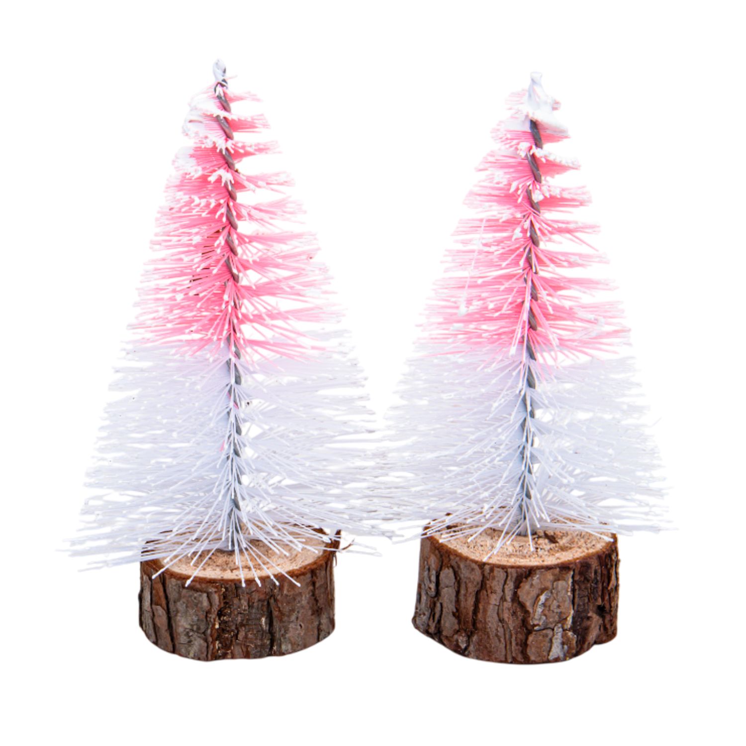 ARBOLITO NAVIDAD MADERA GUIRNALDA BCO/ROJO 12CM (2U)
