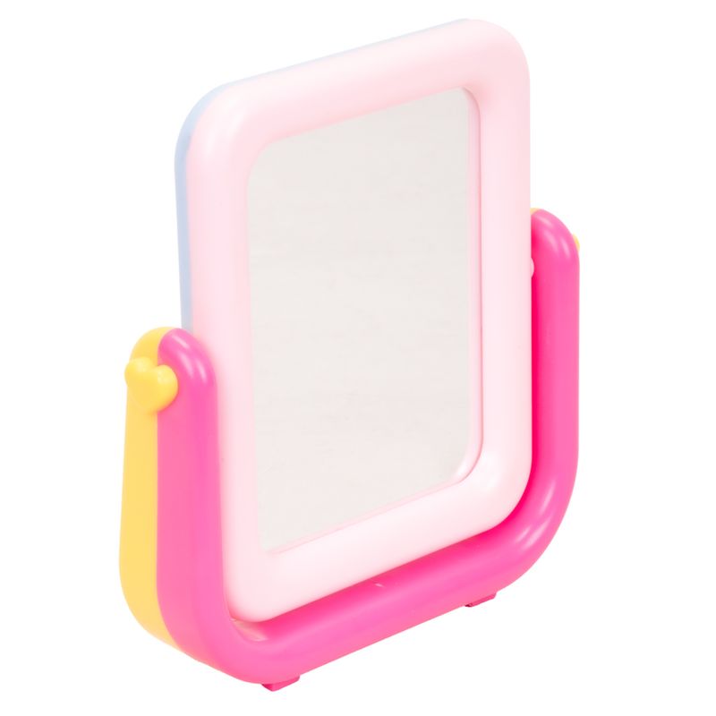 ESPEJO RECTANGULAR COLORIDO AMARILLO/ROSA/CELESTE