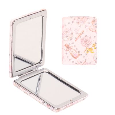 ESPEJO MANO RECTANGULAR PERFUMES BCO/ROSA 