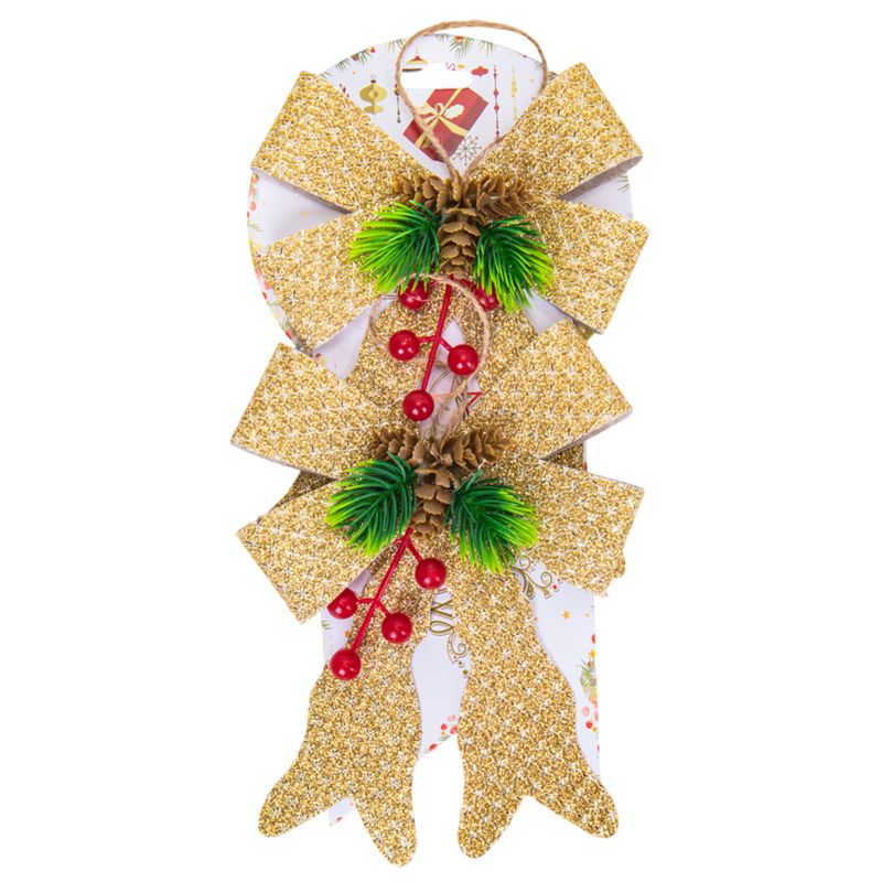 MOÑOS NAVIDAD DORADOS 18X13CM (2U)