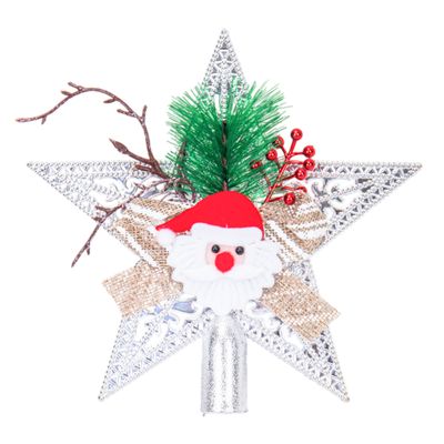 ESTRELLA ÁRBOL NAVIDAD PLATEADA 20X23CM