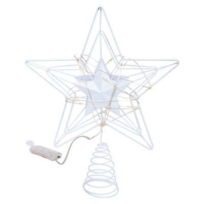 ESTRELLA ÁRBOL NAVIDAD BLANCA 20X26CM
