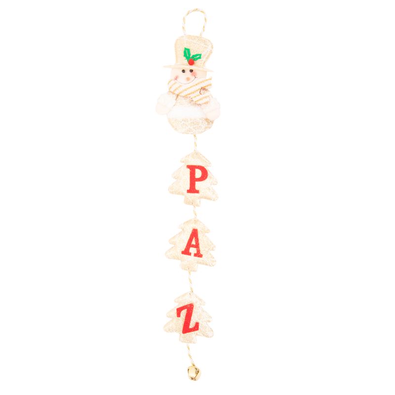 ADORNO COLGANTE NAVIDAD PAZ 11X58CM - BLANCO