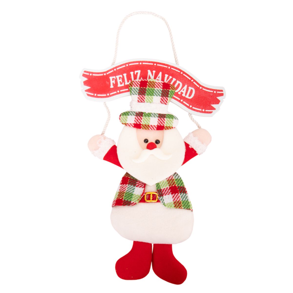 ADORNO COLGANTE NAVIDAD PAPA NOEL 25X39CM