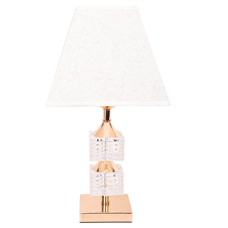 VELADOR DECORATIVO TEXTURA TEJIDA CON BASE DE METAL DORADO