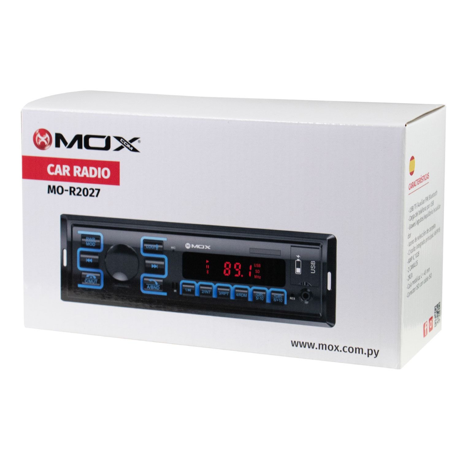 TOCA RADIO MOX MO-R2027 CON BLUETOOTH USB AUX SD FM