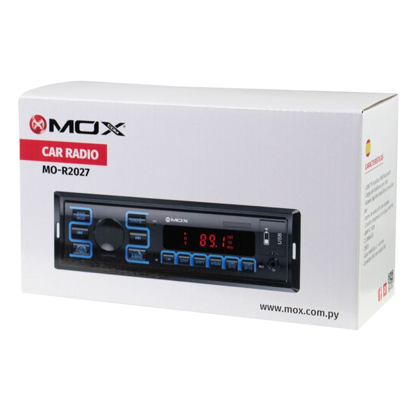 TOCA RADIO MOX MO-R2027 CON BLUETOOTH USB AUX SD FM