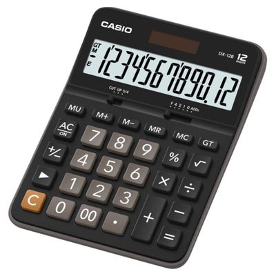 CALCULADORA DE ESCRITORIO CASIO DX-12B-BK – 12 DÍGITOS