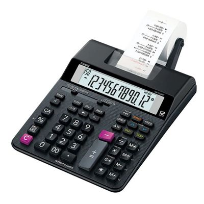 CALCULADORA CASIO CON IMPRESORA HR-150RC-DC 12 DIGITOS