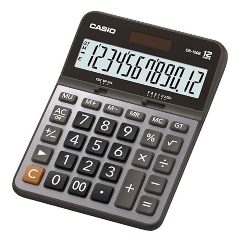 CALCULADORA DE ESCRITORIO CASIO DX-120B – 12 DÍGITOS