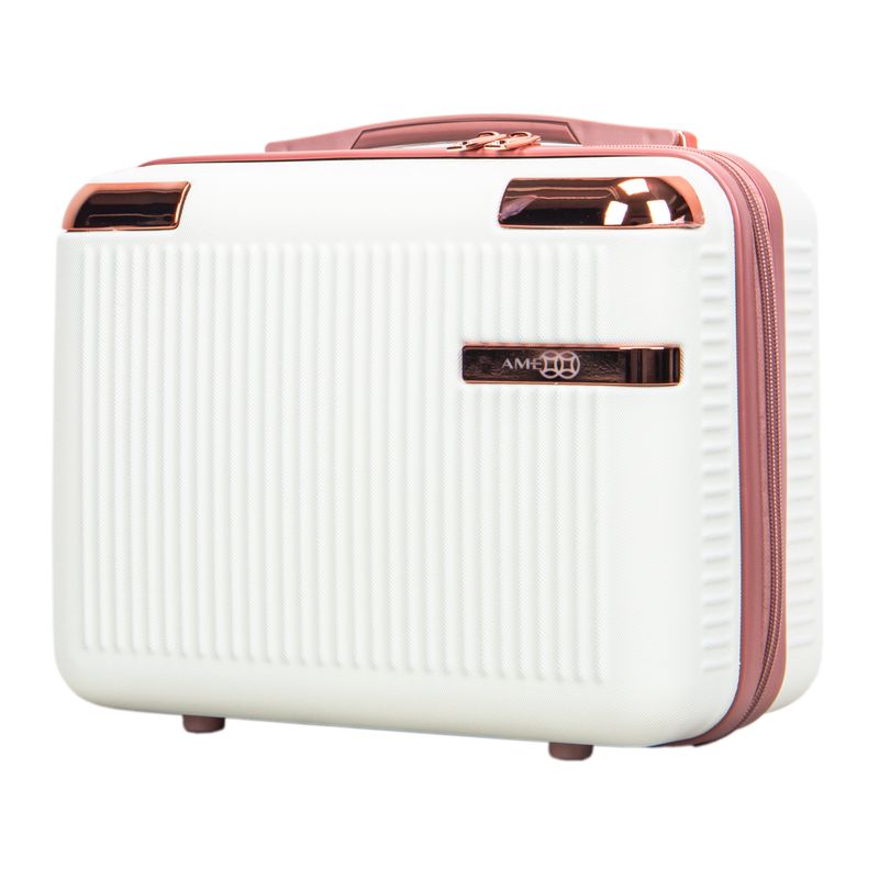 VALIJA AMENEWS ABS 14&quot; CREMA CON ROSE.