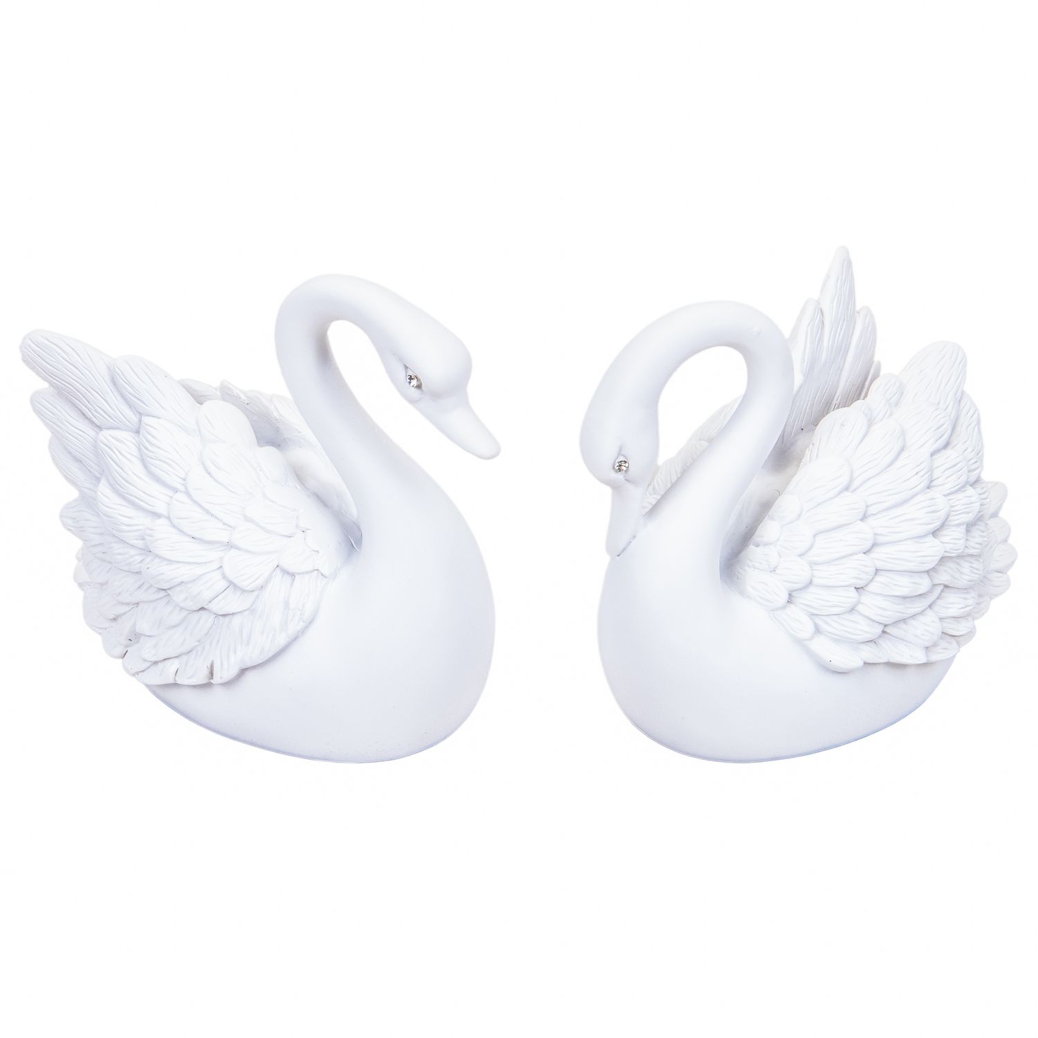 CISNES DECORATIVO DE RESINA 2PZS BLANCO 
