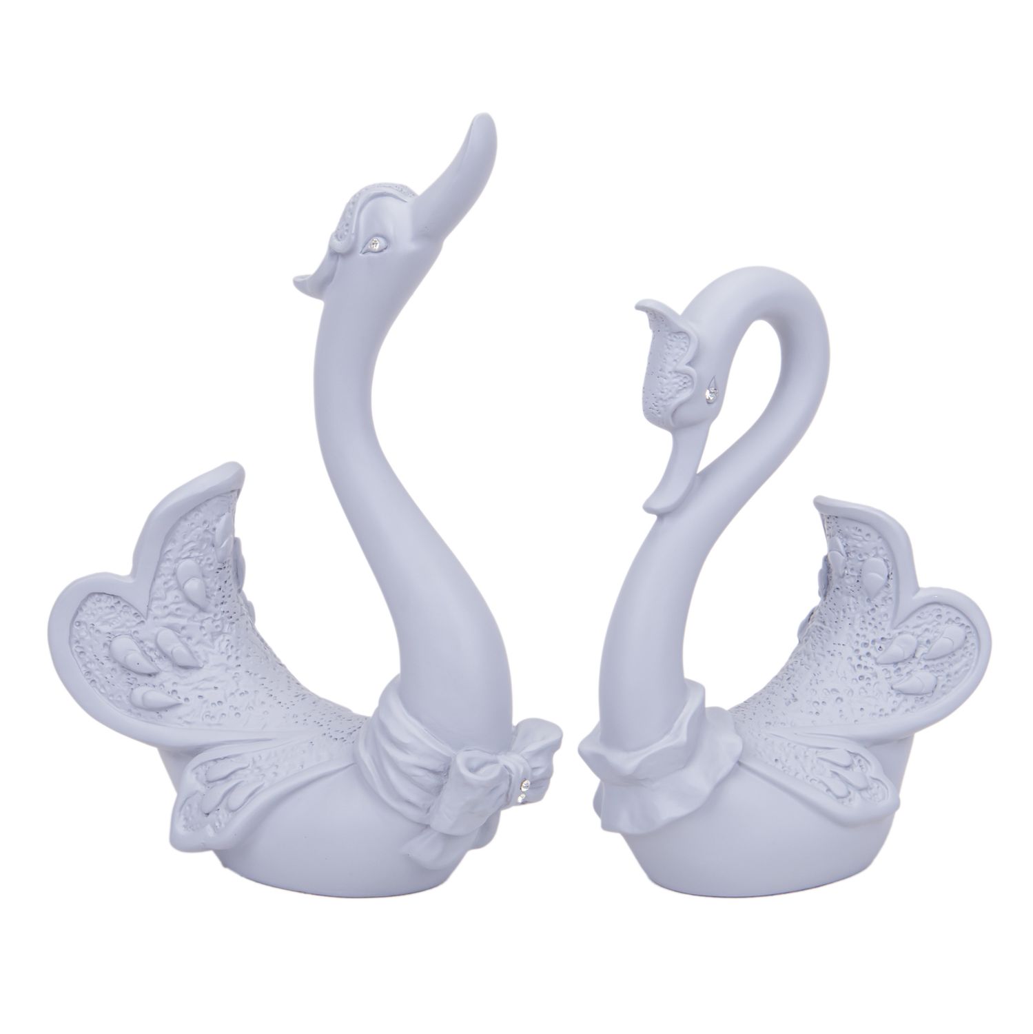 CISNES DECORATIVO DE RESINA 2PZS GRIS