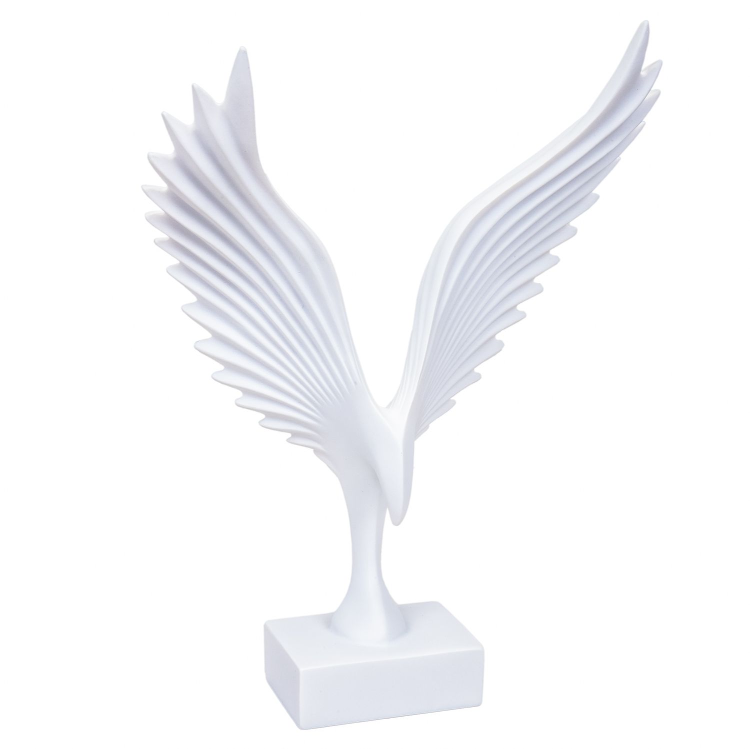 ESTATUA DE AVE EN RESINA 33 CM BLANCA