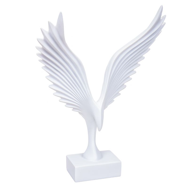 ESTATUA DE AVE EN RESINA 33 CM BLANCA
