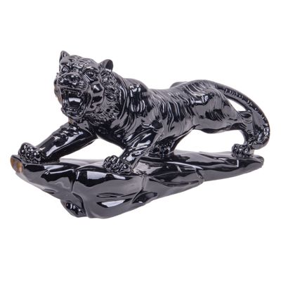 ESTATUA DECORATIVA DE LEO 45 CM NEGRO